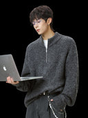 WOOL KNITTED HALF-ZIP