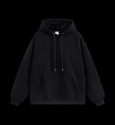 Heavyweight plush hoodie in black