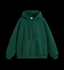 Heavyweight plush hoodie in forest green