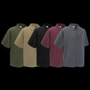 DYED WAFFLE POLO ZIP
