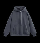 Heavyweight plush hoodie in charcoal