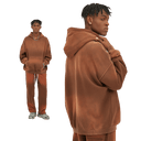 BLEACHED FLEECE HOODIE
