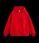 Heavyweight plush hoodie in red