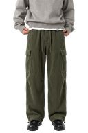 CORDUROY PANTS Olive (front)