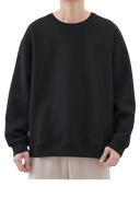 FLEECE-LINED CREWNECK Black