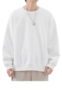 FLEECE-LINED CREWNECK White