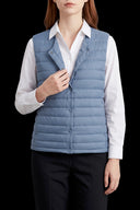 Lightweight Puffer Vest Dusty Blue, V neck