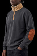 Sherpa Collar Half-Zip Charcoal, front