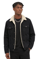Sherpa Denim Jacket, black, front