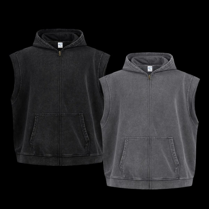 RUINS WASHED ZIP VEST