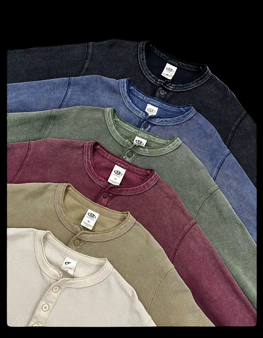 WAFFLE HENLEY LONGSLEEVE