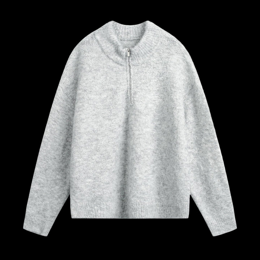 WOOL KNITTED HALF-ZIP