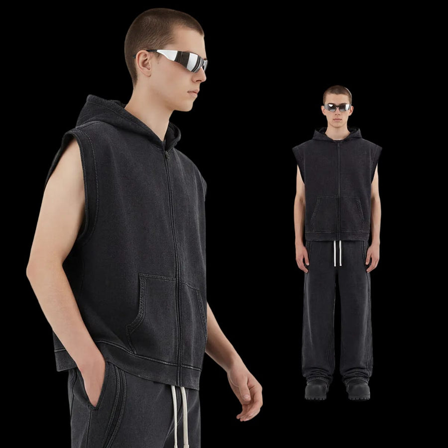 RUINS WASHED ZIP VEST