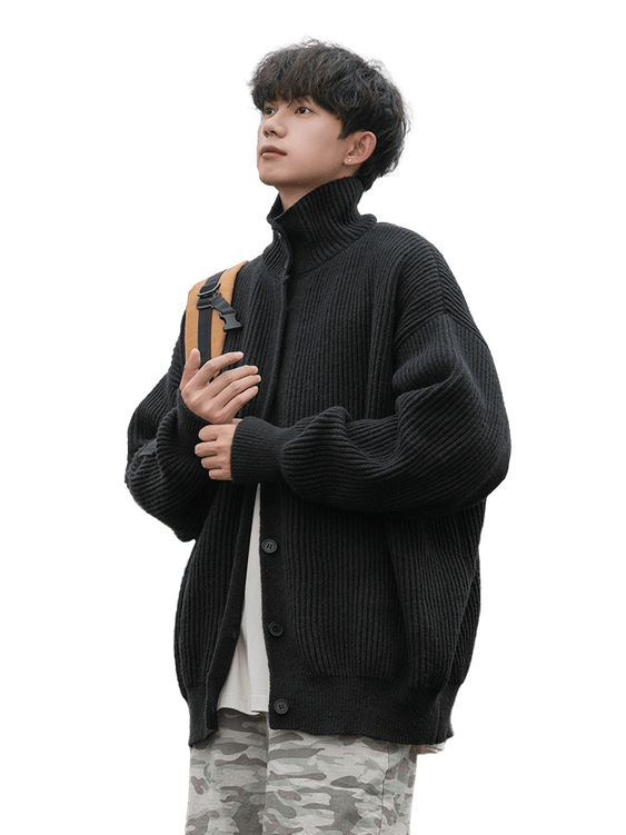 HERITAGE ROLL-NECK CARDIGAN