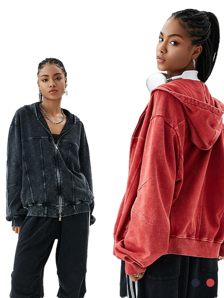 RUST WAVE ZIP-UP JACKET