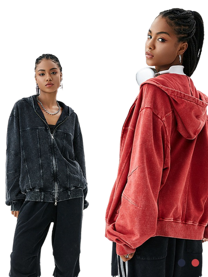 RUST WAVE ZIP-UP JACKET