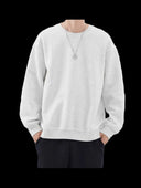Fleece-Lined Crewneck Heather Grey, front
