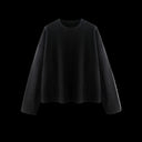 Heavyweight Waffle Longsleeve Black, flat front