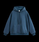 Heavyweight plush hoodie in slate blue