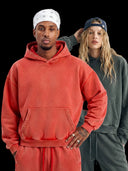 Washed fleece hoodie