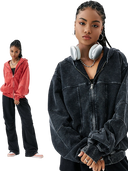 RUST WAVE ZIP-UP JACKET