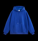 Heavyweight plush hoodie in cobalt blue