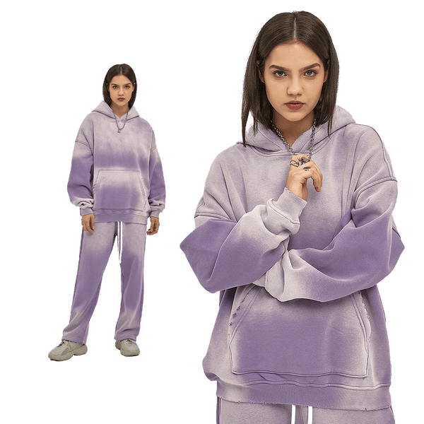 BLEACHED FLEECE HOODIE