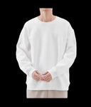Fleece-Lined Crewneck White, front