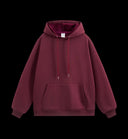Heavyweight plush hoodie in burgundy
