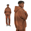 BLEACHED FLEECE HOODIE