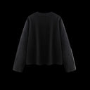 Heavyweight Waffle Longsleeve Black, flat back