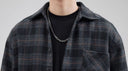 Brushed Flannel Shirt Navy, collar and chest pocket