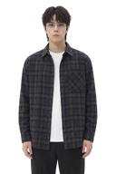 BRUSHED FLANNEL SHIRT Navy (front)