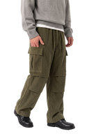 CORDUROY PANTS Olive (side)