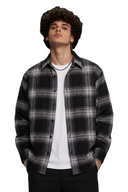Cotton Flannel Shirt Black check