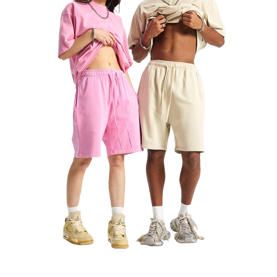 FLEECE BLEACHED SHORTS