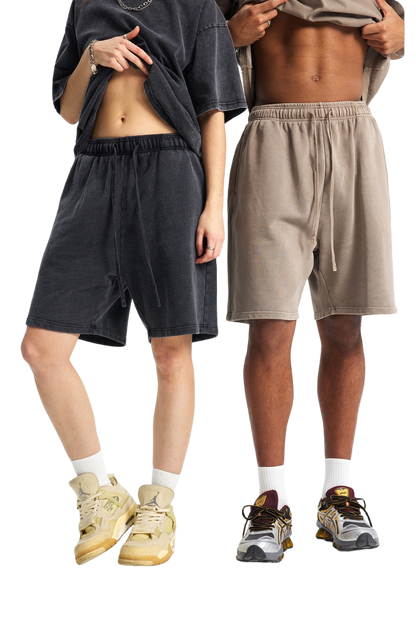 FLEECE BLEACHED SHORTS