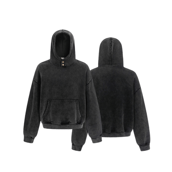 WASHED SNAP HOODIE