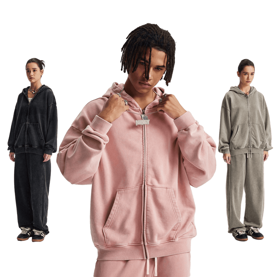 PASTEL WASHED ZIP-UP