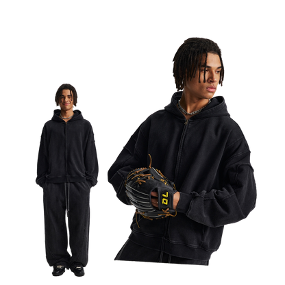 OVERWORKED ZIP-UP