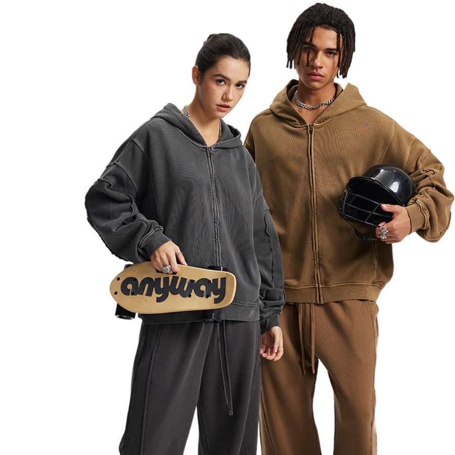 OVERWORKED ZIP-UP