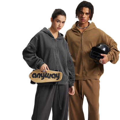 OVERWORKED ZIP-UP