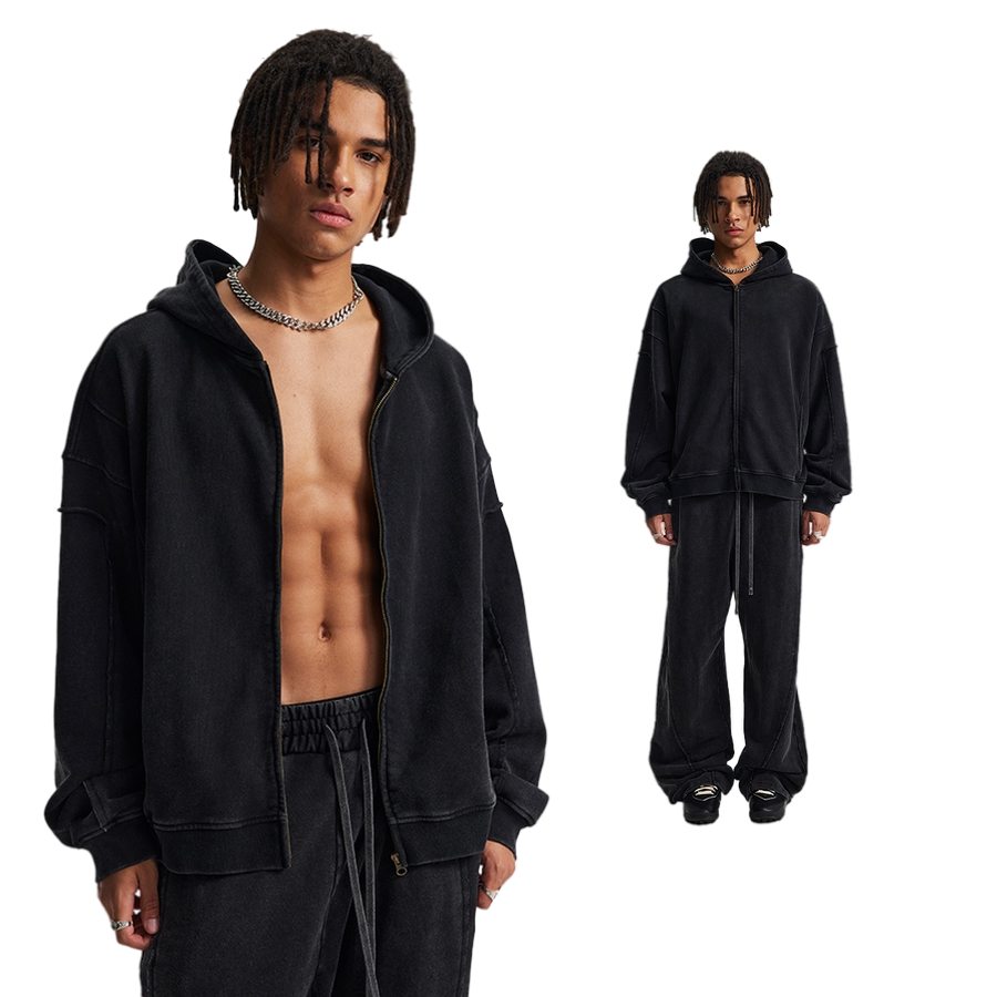 OVERWORKED ZIP-UP