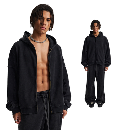OVERWORKED ZIP-UP