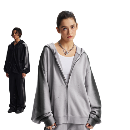 STAINED ZIP-UP