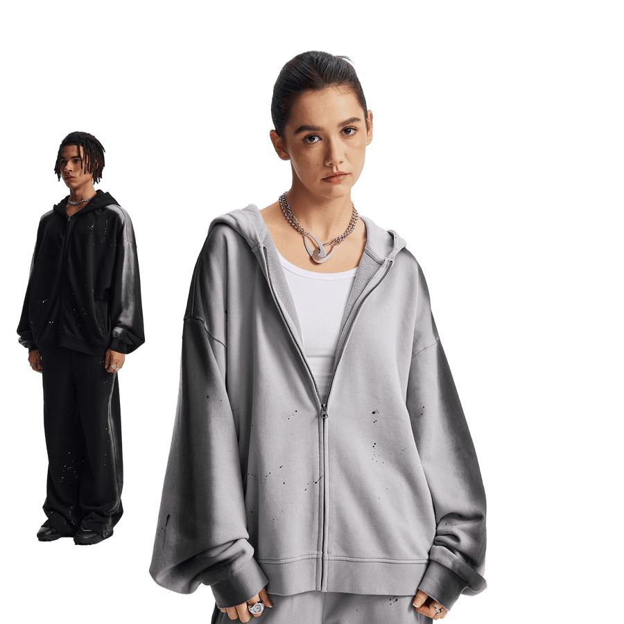 STAINED ZIP-UP