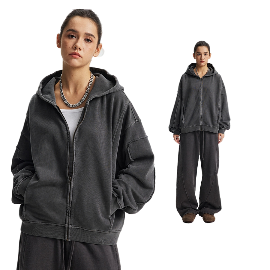 OVERWORKED ZIP-UP