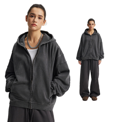 OVERWORKED ZIP-UP
