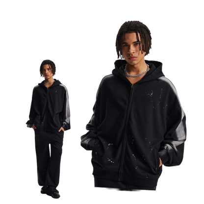 STAINED ZIP-UP