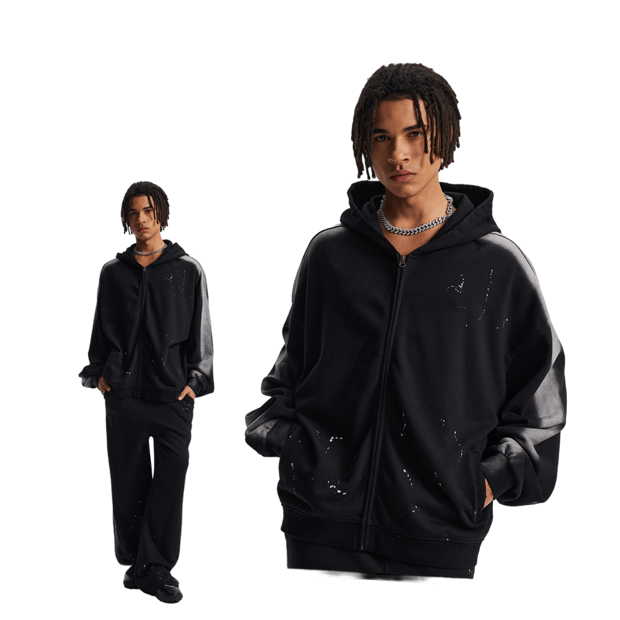 STAINED ZIP-UP